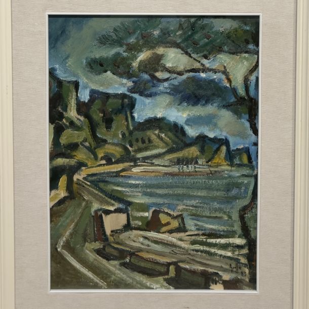 Riccardo Griffo (1939) Senza titolo 1983 Olio su tela  Cm 30 x 41 Firma e data al fronte