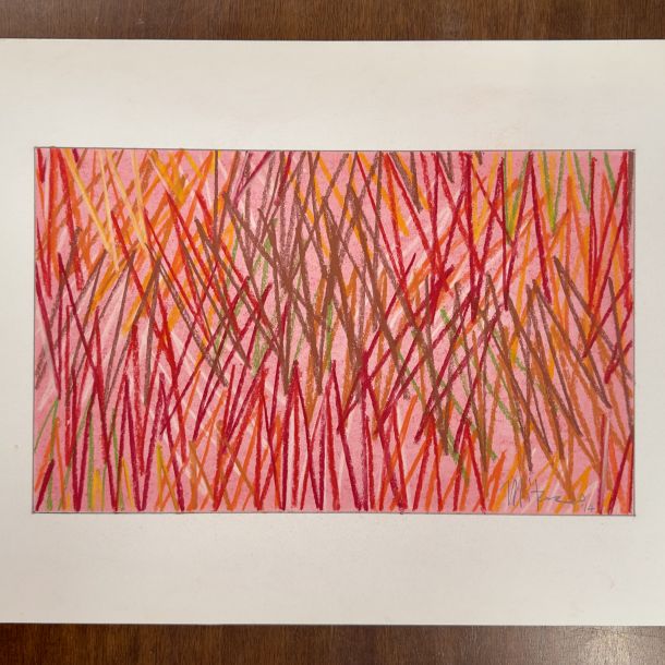 Mitsuo Miyahara (1948 - 2024) Dalla serie Ninfee “Paesaggio” 2013 “Omaggio a Monet” Nº 1 Pastelli a colori Cm 32 x 45 Titolo, firma e anno al retro