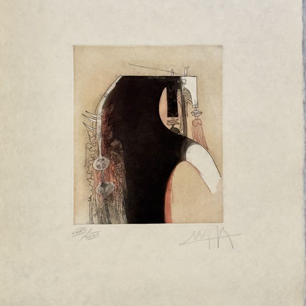 Wifredo Lam (1902-1982) “Vingtième parallèle” 1979 Acquaforte acquatinta  Edizione numerata xxxIII/xxxV Firmata e numerata a mano dall’artista Cm 67 x 56,5