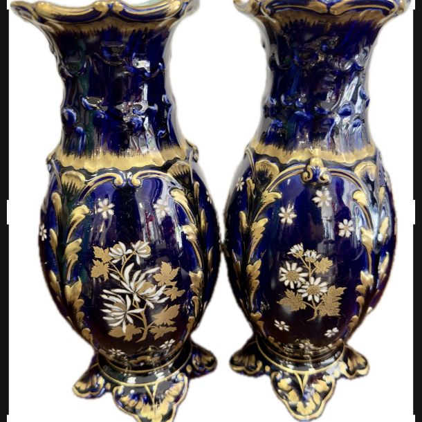 COPPIA VASI SARREGUEMINES Francia fine XIX inizio XX secolo