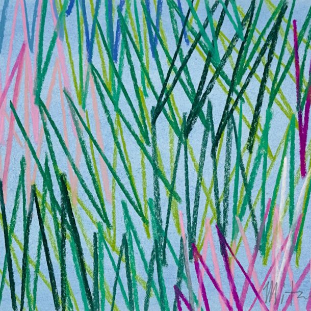 Mitsuo Miyahara (1948 - 2024) Dalla serie Ninfee “Paesaggio” 2013 “Omaggio a Monet” Pastelli a colori Cm 32 x 45