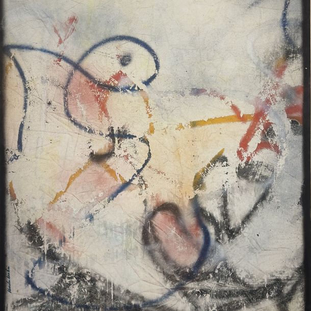 Claudio Nicolini (1954 - 2012) Senza titolo 1980 Olio e tecnica mista su tela  Cm 100 x 120