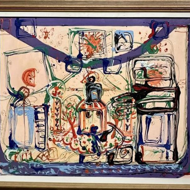 Antonio Sabatelli  Albisola 1922-2001 Olio su tela Cm 60 x  80 Firma al retro  Antonio Sabatelli nasce nel 1922 ad Albisola Egli è stato un artista completo, avente competenze come pittore, scultore e ceramista, ed considerato uno degli esponenti più brillanti del panorama artistico italiano