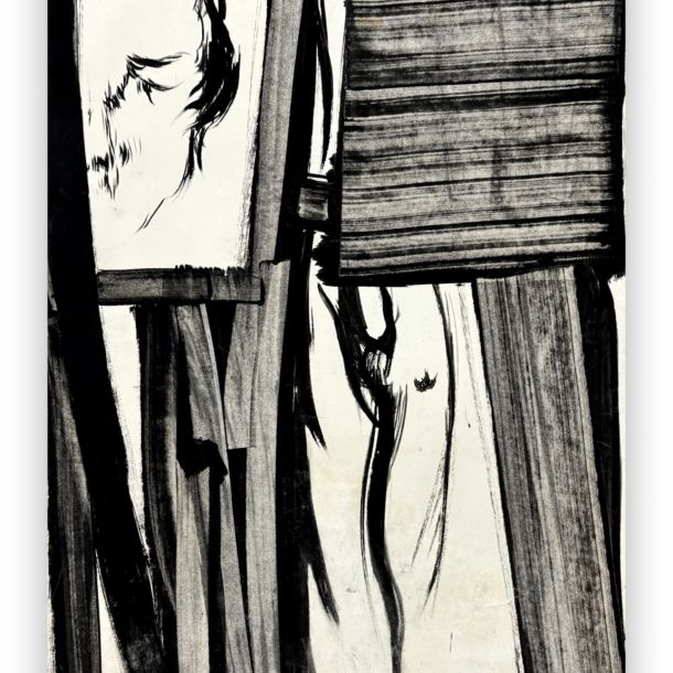 PLINIO MESCIULAM (1926-2021) Senza Titolo, 1963 Tecnica mista su carta Cm 50x35 Firma e datazione al fronte