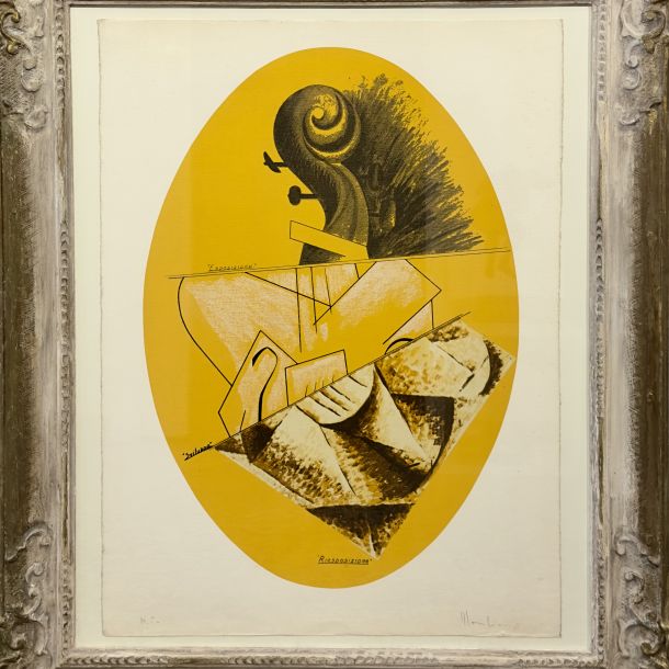 ALDO MONDINO (1938 - 2005) “Omaggio a Braque” 1970 Litografie su cartoncino Fabriano facente parte di una cartella di tre Cm 57x76 Firmata e siglata N.C.