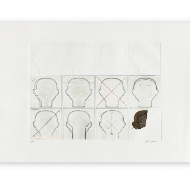 ANGELO CAGNONE (1941) Senza Titolo Acquaforte Lastra cm 34x46 Foglio cm 50x70 Firma e numerazione (Esemplare 10/99) a matita al fronte