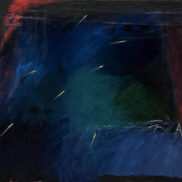 Giuliano Menegon 1946 “Cariatide Notturna” 1986 Olio su tela Cm 74x90 Titolo firma e anno al retro