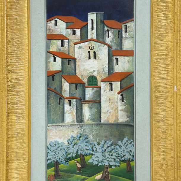Libero Botti (1945) “Primavera” 2005 Tecnica mista su masonite Cm 15 x 32 Certificato firmato dall’artista al retro
