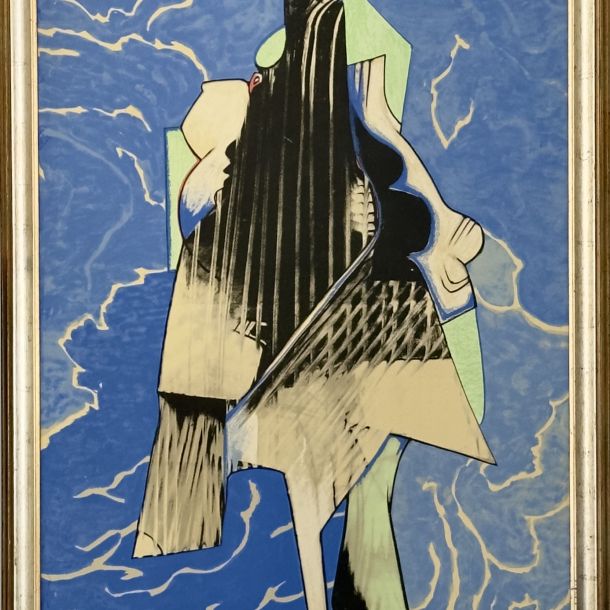 Serigrafia su carta applicata su tela di Gianni Dova