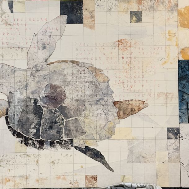 Umberto Stagnaro  Anno 2018 Collage, acrilico e inchiostro su compensato Cm 48.x 88