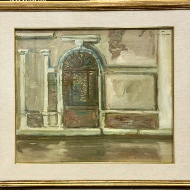 Rita Spirito “Portale sul Canal Grande” 1983 Olio su tavola cm 45 x 40
