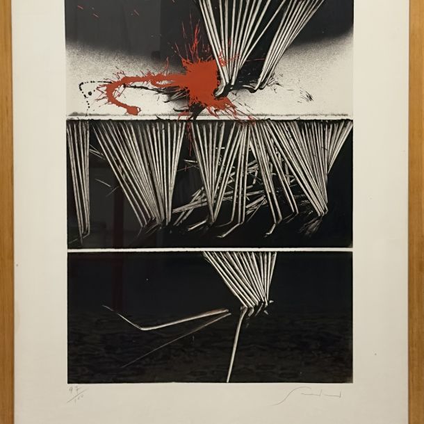 Emilio Scanavino (1922 - 1986) Senza titolo 1970 litografia numerata 97/100  firmata in basso a matita.  Cm 98,5 x 68,5 foglio