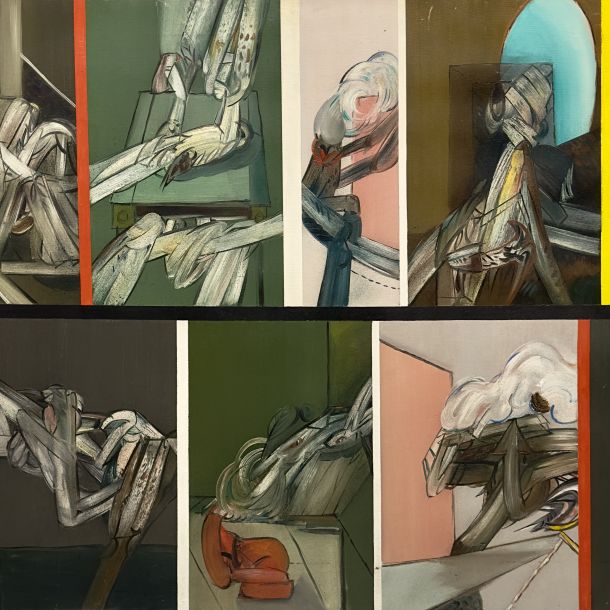 Franco Bruzzone (1934) “Ipotesi di una storia n.2” 1964 Olio ed acrilico su tela cm 80x100